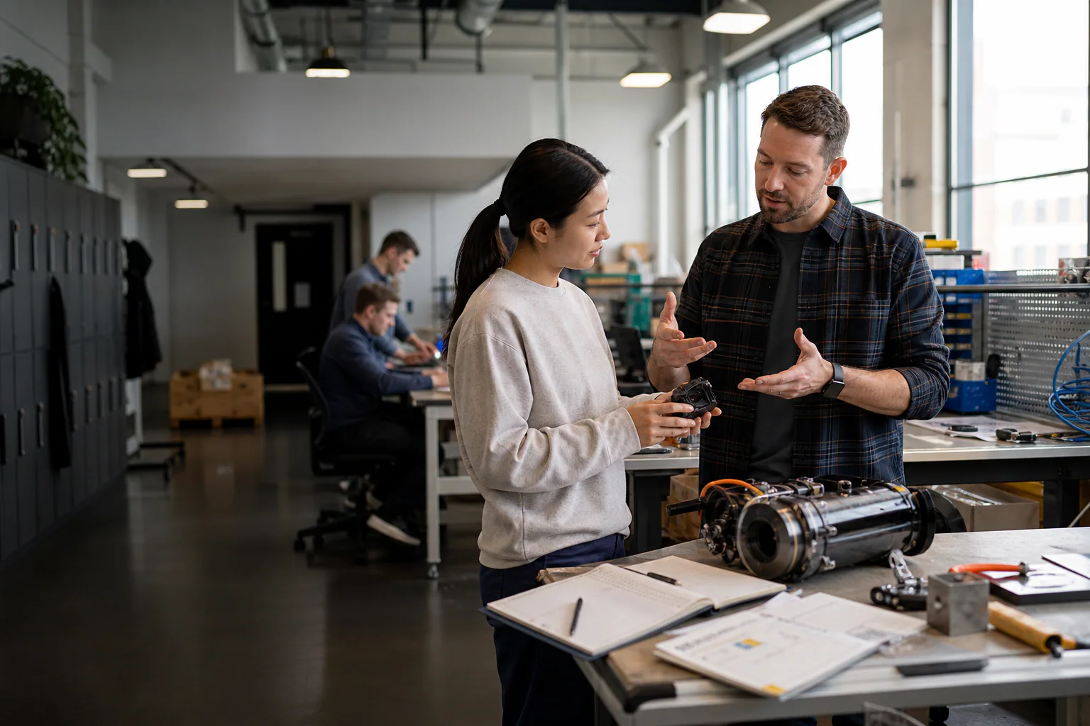 New employee receiving a practical first-day engineering orientation